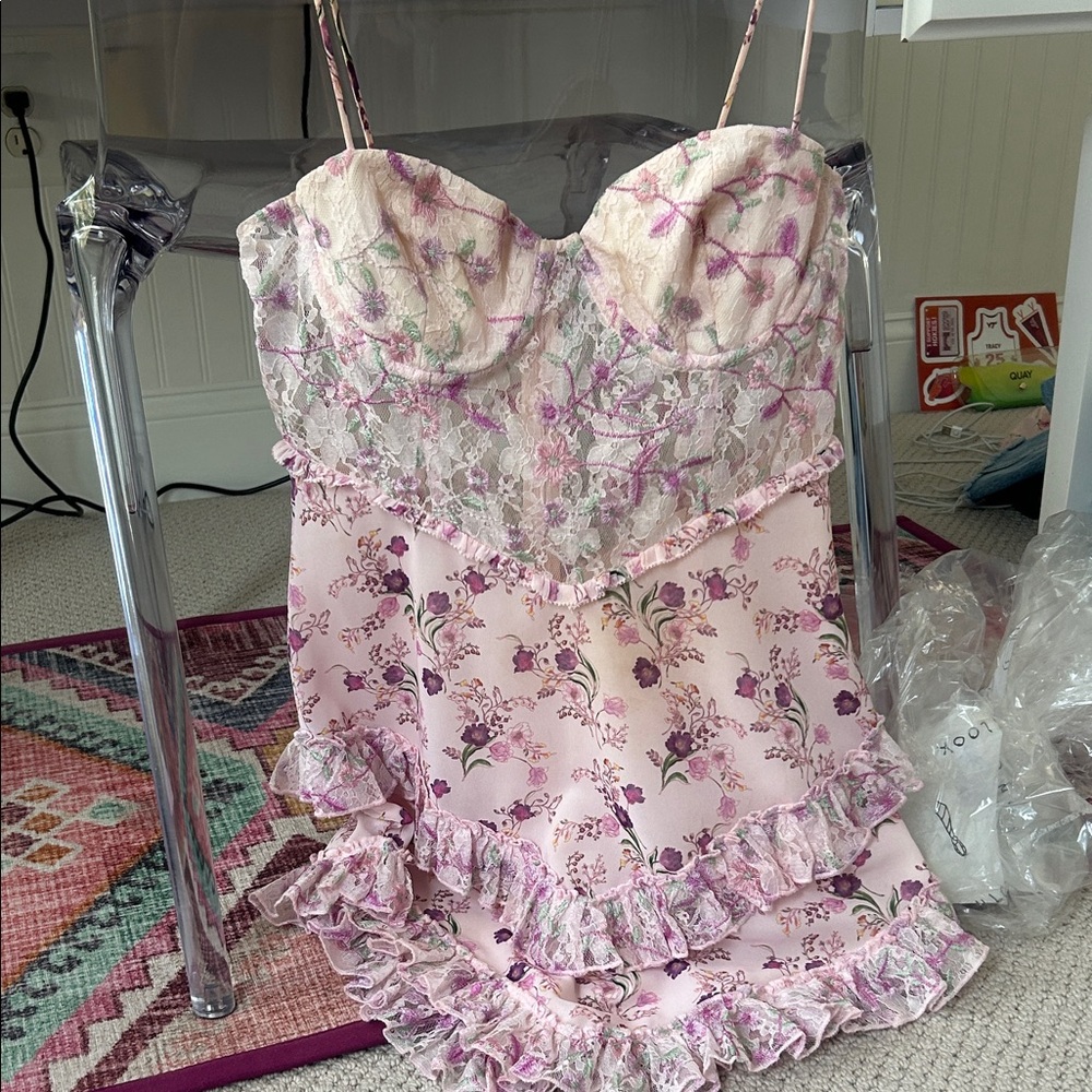Lovers + Friends Strapless Floral Lace Dress - Picture 5 of 12